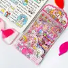 En stock niña ocho en lindos, animados y vívidos stickers PET transparente dibujos animados creativos infantiles para cuenta manual resistentes a la adhesión