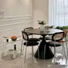 Conjunto de mesa redonda para casa pequeno apartamento mesa de jantar Xiaohongshu branco puro pedra sinterizada mesa de jantar redonda para casa pequeno apartamento mesa de jantar redonda