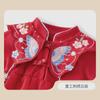[Antibacterial] Pelele Rojo para Bebé Traje de Gateo de Otoño para Bebé Conjunto de Caja de Regalo para Recién Nacidos Atuendo de Una Pieza para Niñas