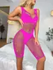 Hot Diamond Exportação Transfronteiriça Europeu e Americano Sexy Lingerie Plus Diamond Tela de Malha Recorte Sexy Body Justo Tz554