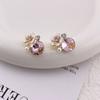 Pendientes de camelia francesa con cristales esmaltados, aguja de plata S925, pendientes de moda sencillos y avanzados, pendientes vintage versátiles.