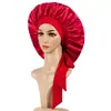 Touca de Dormir de Cetim Atacado Amazon Cross-Border Tecido Malha de Cetim Touca para Cuidados com o Cabelo para Mulheres Chapéu de Aba Larga Elástico Estilo Europeu e Americano