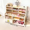Estante de Escritorio Transfronterizo para Oficina y Libros de Estudiantes, Estante Organizador de Madera y Plástico, Estante de Almacenamiento de Escritorio Multiusos para Cosméticos