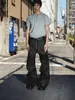 Jeans Retrô Americano 13oz Cinco Botões Tingimento Reativo Ykk Perna Reta Lavagem Preta com Caimento Solto e Aspecto Vintage