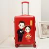 Maleta de Boda, Maleta de Dote para la Novia, Maleta con Ruedas para Viaje de Bodas, Maleta Grande Roja con Contraseña, Par