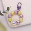 Nuevo Colgante de Cadena de Cuentas Redondas de Conejo para Llavero Cadena de Teléfono Móvil Estilo Fresco Accesorios de Cuentas Funda para Auriculares Colgante para Bolsa