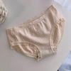 Ropa interior de cuadros de algodón puro japonés de fresa pequeña para mujeres y estudiantes, ropa interior modal de grafeno para niñas, linda
