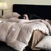 Conjunto de Roupa de Cama de Lã de Leite Espessa e Quente de Cor Sólida para Inverno Conjunto de Quatro Peças Lado Duplo Antiestático Lençol de Coral Fleece Lençol de Elástico Capa de Edredom