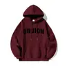 Moletom com Capuz de Letras Retro Americano Masculino Primavera e Outono Novo Estilo de Hong Kong High Street Roguista Bonito Tendência Marca Lã Jaqueta de Estudante