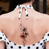 Adesivos de tatuagem florais coloridos vermelhos, à prova d'água e duradouros, para peito, costas, braços, pernas, adequados para garotas estilosas e mulheres maduras, estilo europeu e americano