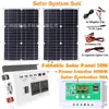 Combinación de Kit Solar: Controlador 50A Panel Solar 25W Inversor 300W 12V a 220V/110V