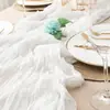 Passadeira de mesa em crepe de fio de Bali decoração de festa de casamento layout de atividade gaze plissada tecido de guardanapo de poliéster fábrica atacado