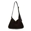 Bolsa Tote Grande Capacidade Fosca Simples Feminina 2024 Inverno Nova Retro Casual para o Dia a Dia Versátil Ombro Transversal