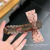 Pinza para el Cabello Rosa de Lunares con Lazo y Brillantes de Lujo Ligero para Recogido en la Parte Trasera de la Cabeza, Accesorio de Cabello de Alta Gama, Elegante Pinza Perezosa