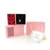 Caja de Regalo para Joyería Juego Seis Rosas Ventana Metal Cielo y Tierra Tapa Tanabata Flor Eterna Colgante Anillo Caja de Empaque