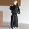 Conjunto de sudadera y pantalón de forro polar, engrosado, con cuello alto, para otoño e invierno, nuevo conjunto de dos piezas elegante y moderno para niñas mayores