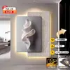 Pintura Decorativa Sencilla de Lujo Ligero para Entrada Pintura Colgante de Sala de Estar de Alto Nivel Relieve Estereoscópico Pared de Fondo de Sofá Mural de Entrada