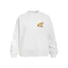 Camiseta criativa de manga comprida com estampa de pão de cachorro-quente para homens, para usar na primavera e no outono, corte solto, moda de rua, top casual com gola redonda