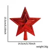 Nuevo adorno de estrella para la punta del árbol de Navidad tridimensional hueco decoración navideña decoración de corona de árbol accesorio de pentagrama de plástico
