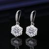 Aretes de diamantes de simulación de transmisión en vivo para mujer, amor ins, aguja de plata esterlina S925, micro incrustación de seis garras, aretes de diamantes de alto carbono