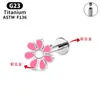 Aleación de Titanio G23 Tendencia Europea y Americana Girasol Lindos Energéticos Dulces Pendientes Tachuelas para Labios Tachuelas para Cartílago Piercing Joyería