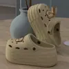 8.0 Zuecos de Estilo Lindo que Aumentan la Altura, Puntera Cerrada, Suela Gruesa para Mujer, Nuevo Modelo de Verano para Uso en Exteriores e Interiores, Pantuflas de Suela Suave Antideslizante