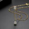 Collar Jinse estilo INS con colgante de cobre y circonita, cadena para el cuello, comercio exterior, transfronterizo, creativo, 2022, nuevo producto, joyería con forma de gota de agua.