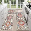 Alfombra de pasillo estilo étnico bohemio transfronteriza, alfombrilla de cocina resistente a la suciedad, alfombra de piso larga absorbente para lavadora, venta al por mayor