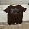 Camiseta de Manga Corta con Cuello Redondo y Diseño de Letras con Bordado Pesado para Mujer, Estilo Verano, Vintage, Amigable con la Piel, Versátil, Adelgazante, Camiseta de Hombro Normal