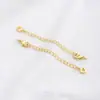 Retención de Color Fuerte Paquete Oro Real 18K Corazón de Melocotón Flor Corazón Yema de Flor Gota de Agua Cadena de Cola Cadena de Extensión para Pulsera Collar DIY Accesorios de Joyería