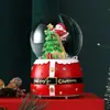 Várias caixas de música de bola de cristal luminosa de Natal, presentes de Natal, enfeites decorativos, figuras fofas de Papai Noel e boneco de neve, e caixas de música de oito tons