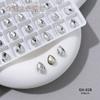 Broca Blanca para Manicura K9 Broca de Alta Calidad con Fondo Puntiagudo Flash para Joyería de Uñas Amor Ovalado Decoración de Uñas Broca Apilada
