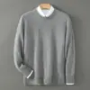 Suéter Grueso de Otoño e Invierno para Hombre Cuello Redondo Color Sólido Suéter para Hombre Joven Casual de Negocios Suéter de Cachemir talla extra Camiseta Base