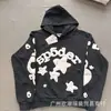 Moletom com Estampa de Teia de Aranha em Espuma Cross-Border Foreign Trade Sp5Der Marca Tendência Europeia e Americana Tamanho Grande Solto 55555 Moletom Outono