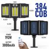 Farola Plegable de Tres Lados Alimentada por Energía Solar, Luz de Pared para Patio, Iluminación de Pared Exterior Controlada Remotamente, Luz para Puesto, Ahorro de Energía con Sensor