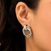 Pendientes de botón con diseño transfronterizo europeo y americano con forma de gota de agua brillante de metal, pendientes plisados geométricos de amor para mujer.