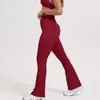 Pantalones de yoga de campana con realce de glúteos, estilo europeo y americano, pantalones de yoga de pierna ancha con microcampana para fitness y deportes para mujer
