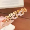 Pulseira da Moda com Barra Horizontal de Strass Estilo Ferradura Formato OT/U Venda Quente Transfronteiriça Joia de Mão Europeia e Americana de Luxo Leve para Mulheres Atacado