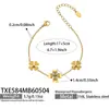 Moda europea y americana 5A circonita doble capa corazón flor collar, pulsera, pendientes, anillo abierto minimalista, set de brazaletes