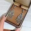 Permítanme brillar con el mismo estilo que la estrella Yan: Aretes de Borla con Forma de Diamante de Pedrería, Modernos para el Uso Diario, Elegantes Estilo Socialité, Aretes para Fiesta Nocturna