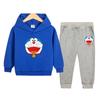 Ternos para Meninos e Meninas Primavera e Outono Novo Estilo 2024 Estilo Outono Moletom com Capuz Esportivo Infantil Conjunto de Duas Peças Roupa de Bebê Outono