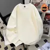 Sudadera Gruesa de Terciopelo con Cuello Redondo, Color Sólido, Manga Larga, Otoño e Invierno, Estilo Americano Oversize Holgado, Chaqueta para Hombres y Mujeres