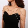 Cadena de cuello versátil y sencilla con personalidad transfronteriza de Europa y Estados Unidos, cadena de garra multicapa con borlas sexys, cadena corporal con diamantes para mujer