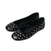 Zapatos Planos Redondos con Remaches Lan Gui para Mujer, Nuevo Estilo de Verano, Piel Suave Genuina, Bailarinas Planas Poco Profundas, Zapatos Mary Jane, Diseño Original