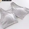 Sujetador Inalámbrico de Talla Grande con Cierre Frontal de Comercio Exterior, Transpirable, Amigable con la Piel, Cómodo, Absorbente de Sudor, Ropa Interior de Algodón Puro para Mujeres de Mediana Edad y Mayores