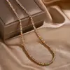 2024 nueva joyería Huabi temperamento retro al por mayor color de chapado retro cadena de cuentas de bola de oro traje para mujer 3 mm