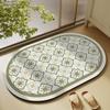 Tapete de Diatomeas de Lujo Ligero Estilo Americano Retro Absorbente de Agua de Secado Rápido Antideslizante Tapete para Pie Resistente a la Suciedad para Baño Inodoro Entrada