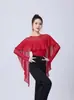 Top Riscado de Malha Elegante para Dança Moderna de Salão Valsa Prática Clássica
