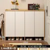 Zapatero para entrada de casa, almacenamiento integrado, montado en la pared, modelo nuevo para apartamentos de alquiler, mueble de entrada interior de madera maciza