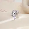 Nuevos Pendientes de Hueso de Ángel Kt de Lujo Accesible Orejas de Gato Uñas de Hueso Dulces Kawaii Uñas de Hueso de Oreja Azules y Morados Pendientes Elegantes Perforados